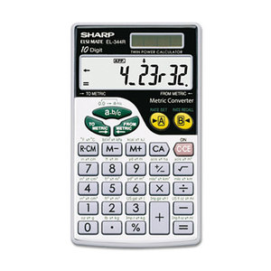 EL344RB Metric Conversion Wallet Calculator, 10-Digit LCD by SHARP ELECTRONICS
