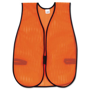 MCR Safety V201 Orange Safety Vest, Polyester Mesh, Hook Closure, 18" x 47", One Size by MCR SAFETY