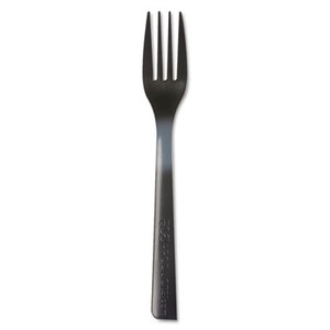 Eco-Products, Inc EP-S112 100% Recycled Content Cutlery, Fork, 6", Black, 1000/Carton by ECO-PRODUCTS,INC.