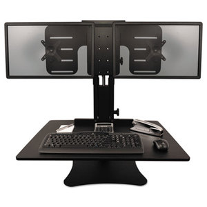 Victor Technology, LLC DC350 High Rise Collection Dual Monitor Sit-Stand Desk Converter, 28 x 23 x 15.5, Blk by VICTOR TECHNOLOGIES