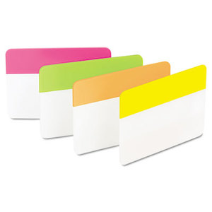 3M 686-PLOY Durable File Tabs, 2 x 1 1/2, Solid, Flat, Assorted Bright, 24/Pack by 3M/COMMERCIAL TAPE DIV.