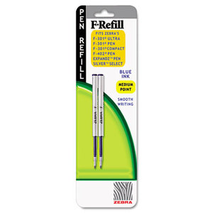 ZEBRA PEN CORPORATION 85422 Refill for F-301, F-301 Ultra, F-402, 301A, Spiral Ballpoint, Med, Blue, 2/Pack by ZEBRA PEN CORP.