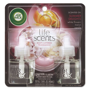 Life Scents Scented Oil Refills, Summer Delights, 0.67 oz, 2/Pack, 6 Pack/Ctn by RECKITT BENCKISER