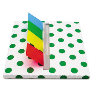 Green Dot Designer Pop-Up Page Flag Dispenser, 4 Pads of 35 Flags Each by REDI-TAG CORPORATION