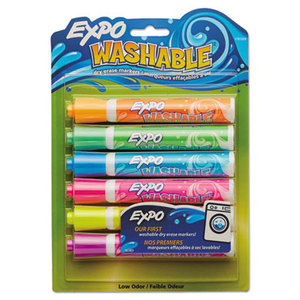 Sanford, L.P. 1761209 Washable Dry Erase Marker, Bullet Point, Assorted, 6 per Set by SANFORD