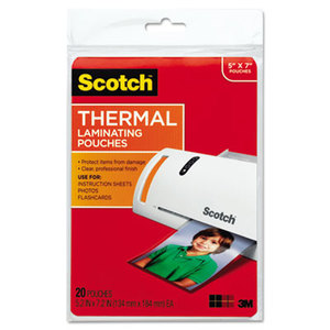 Photo Size Thermal Laminating Pouches, 5 mil, 7 x 5, 20/Pack by 3M/COMMERCIAL TAPE DIV.