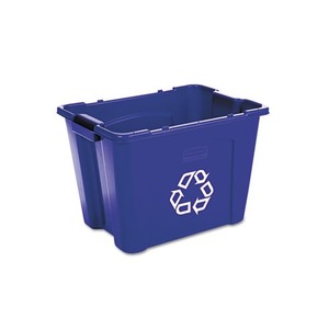 RUBBERMAID COMMERCIAL PROD. 571473 BLUE Stacking Recycle Bin, Rectangular, Polyethylene, 14gal, Blue by RUBBERMAID COMMERCIAL PROD.