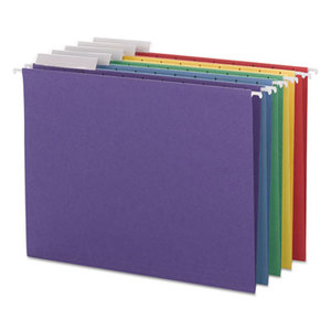 SMEAD MANUFACTURING COMPANY 64020 Color Hanging Folders with 1/3-Cut Tabs, 11 Pt. Stock, Assorted Colors, 25/BX by SMEAD MANUFACTURING CO.