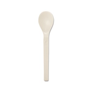 Compostable CPLAWare Spoon, 6" Length, White, 50/Pack by SAVANNAH SUPPLIES INC.