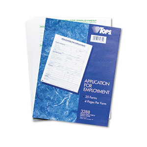 Tops Products 3288 Comprehensive Employee Application Form, 8 1/2 x 11, 25 Forms by TOPS BUSINESS FORMS