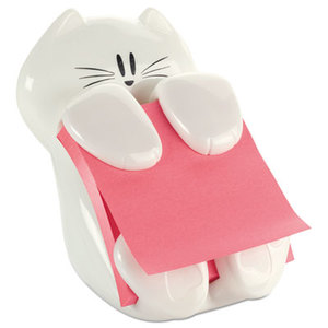Pop-Up Note Dispenser Cat Shape, 3 x 3, White by 3M/COMMERCIAL TAPE DIV.