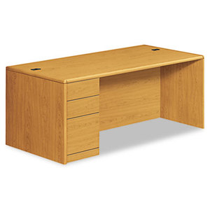 HON COMPANY 10788LCC 10700 Series Single Pedestal Desk, Full Left Pedestal, 72 x 36 x 29 1/2, Harvest by HON COMPANY