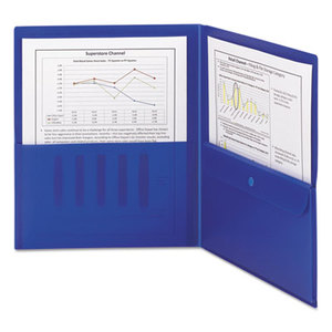 SMEAD MANUFACTURING COMPANY 87701 Poly Two-Pocket Folder w/Security Pocket, 11 x 8 1/2, Blue, 5/Pack by SMEAD MANUFACTURING CO.