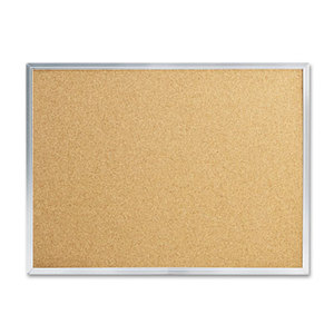 MeadWestvaco S731 Cork Bulletin Board, 24 x 18, Silver Aluminum Frame by MEAD PRODUCTS