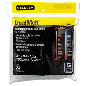 Dual Temperature Glue Sticks, 4" Long, Clear, 24/Pack by STANLEY BOSTITCH