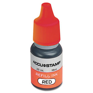 ACCU-STAMP Gel Ink Refill, Red, 0.35 oz Bottle by CONSOLIDATED STAMP