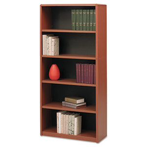 Safco Products 7173CY Value Mate Series Metal Bookcase, Five-Shelf, 31-3/4w x 13-1/2d x 67h, Cherry by SAFCO PRODUCTS