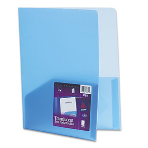 Avery 47811 Polypropylene Pocket Portfolio, Translucent Blue by AVERY-DENNISON