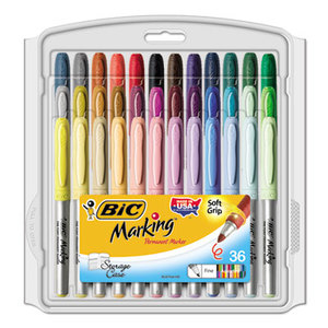 BIC GXPMP361 Marking Fine Tip Permanent Marker, Assorted Colors, 36/Set by BIC CORP.