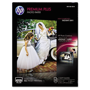 Hewlett-Packard CR667A Premium Plus Photo Paper, 80 lbs., Soft-Gloss, 8-1/2 x 11, 50 Sheets/Pack by HEWLETT PACKARD COMPANY