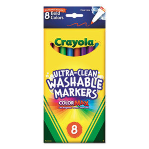 Washable Markers, Fine Point, Bold Colors, 8/Set by BINNEY & SMITH / CRAYOLA