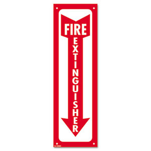 Consolidated Stamp Manufacturing Company 098063 Glow-In-The-Dark Safety Sign, Fire Extinguisher, 4 x 13, Red by CONSOLIDATED STAMP