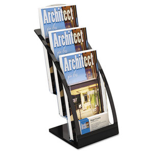 Deflecto Corporation DEF693604 Three-Tier Leaflet Holder, 6-3/4w x 6-15/16d x 13-5/16h, Black by DEFLECTO CORPORATION