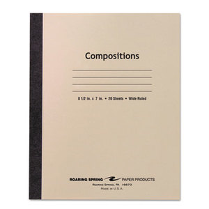 Stitched Composition Book, Legal Rule, 8-1/2 x 7, WE, 20 Sheets by ROARING SPRING PAPER PRODUCTS