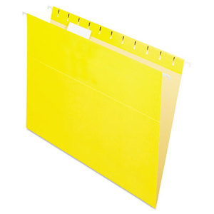 Essentials Colored Hanging Folders, 1/5 Tab, Letter, Yellow, 25/Box by ESSELTE PENDAFLEX CORP.