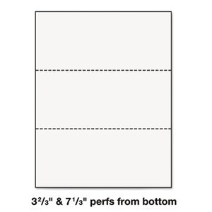 Paris Business Products PRB-04122 Office Paper, Perforated 3 2/3" & 7 1/3" From Bottom, 8 1/2 x 11, 24-lb, 500/Rm by PARIS BUSINESS PRODUCTS