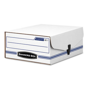 LIBERTY Binder-Pak Storage Box, Letter, Snap Fastener, White/Blue by FELLOWES MFG. CO.