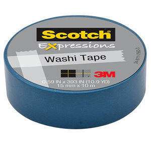 3M C314BLU Expressions Washi Tape, .59" x 393", Blue by 3M/COMMERCIAL TAPE DIV.