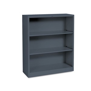 HON COMPANY S42ABCS Metal Bookcase, Three-Shelf, 34-1/2w x 12-5/8d x 41h, Charcoal by HON COMPANY