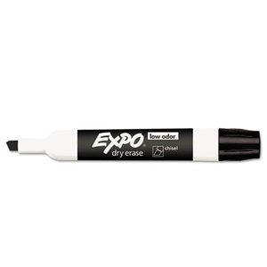 Low Odor Dry Erase Marker, Chisel Tip, Black, 36/Box by SANFORD