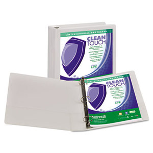SAMSILL CORPORATION 18257 Clean Touch Locking Round Ring View Binder, 1-1/2" Cap, White by SAMSILL CORPORATION