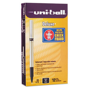 Sanford, L.P. 60052 Deluxe Roller Ball Stick Waterproof Pen, Black Ink, Fine, Dozen by SANFORD