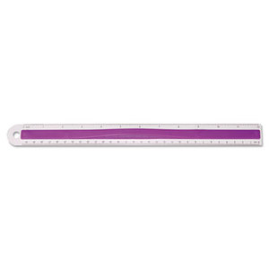 ACME UNITED CORPORATION 15501 Plastic Ruler with Rubber Finger Grip, 12in/30cm, Assorted Translucent by ACME UNITED CORPORATION
