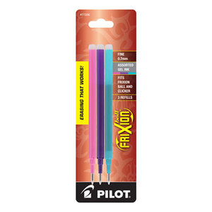 Pilot Corporation 77336 Refill for FriXion Erasable Gel Ink Pen, Assorted, 3/Pk by PILOT CORP. OF AMERICA