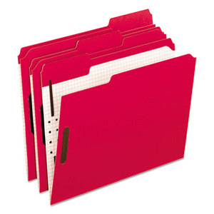 Cardinal Brands, Inc 21319 Colored Folders With Embossed Fasteners, 1/3 Cut, Letter, Red/Grid Interior by ESSELTE PENDAFLEX CORP.