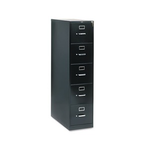 HON COMPANY 215PP 210 Series Five-Drawer, Full-Suspension File, Letter, 28-1/2d, Black by HON COMPANY