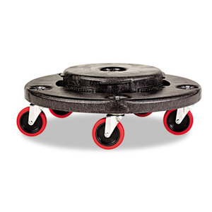 Brute Quiet Dolly, 250lb Capacity, 18 1/4 dia. x 6 5/8h, Black by RUBBERMAID COMMERCIAL PROD.