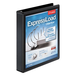 Cardinal Brands, Inc 49111 ExpressLoad ClearVue Locking D-Ring Binder, 1 1/2" Cap, 11 x 8 1/2, Black by CARDINAL BRANDS INC.