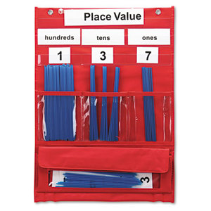 Counting and Place Value Pocket Chart with Cards, Straws, 13 x 17 3/4 by LEARNING RESOURCES