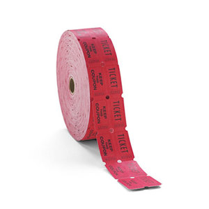 PM Company, LLC 59003 Consecutively Numbered Double Ticket Roll, Red, 2000 Tickets/Roll by PM COMPANY