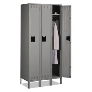 Tennsco Corp STS-121872-3 Single Tier Locker with Legs, Three Units, 36w x 18d x 78h, Medium Gray by TENNSCO