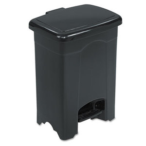 Safco Products 9710BL Step-On Receptacle, Rectangular, Plastic, 4gal, Black by SAFCO PRODUCTS