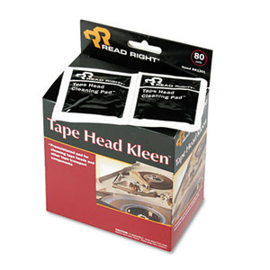 Tape Head Kleen Pad, Individually Sealed Pads, 5 x 5, 80/Box by READ/RIGHT