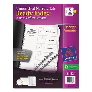 Avery 7278211162 Ready Index Customizable Table of Contents, Unpunched, 5-Tab, Ltr, 5 Sets by AVERY-DENNISON