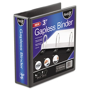 IdeaStream Consumer Products, LLC FT07073 Gapless Loop Ring View Binder, 11 x 8-1/2, 3" Capacity, Black by IDEASTREAM CONSUMER PRODUCTS