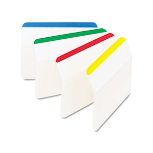 3M 686A-1 Durable Hanging File Tabs, 2 x 1 1/2, Striped, Assorted Colors, 24/Pack by 3M/COMMERCIAL TAPE DIV.